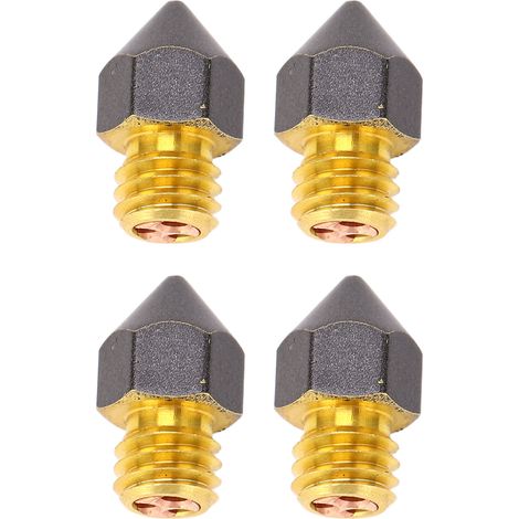 Lot de 4 buses d'imprimante 3D à trois trous, haut débit, impression rapide, tête d'impression en laiton revêtue de PTFE pour imprimante 3D Ender-3 et Ender-3 Pro, diamètre 0,3 mm (1/5)