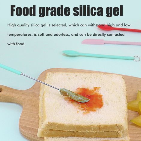 2 Pièces Mini Spatule en Silicone Rétractable Réutilisable pour Maquillage et Cuisine (1/5)