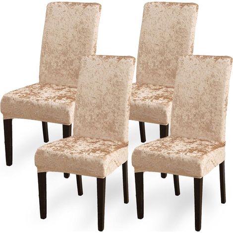 APEX Quatre housses élastiques pour chaises de salle à manger, convenant à une utilisation à domicile, aux mariages et aux restaurants. (1/5)