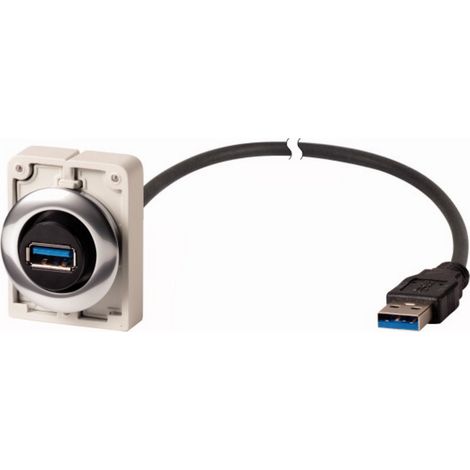 Einbaubuchse, 1,5 m, konfektionierte Leitung mit fest angeschlossenem Stecker USB 3.0, Typ A, Frontr