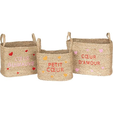 Set von 3 Kinderkörben Neree Herzmotiv L28 33 38cm - Atmosphera créateur d'intérieur (1/5)