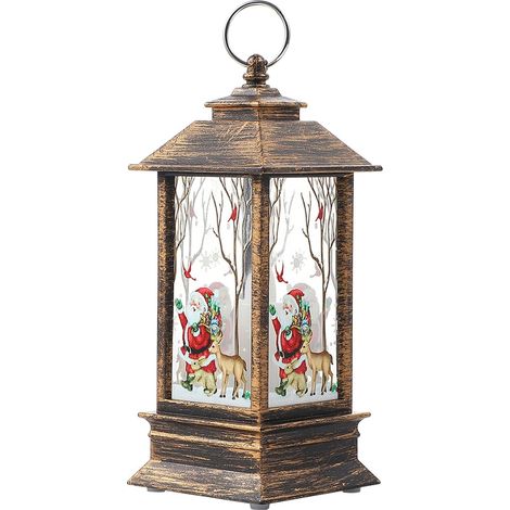 Lanterne de Noël LED avec crochet au design antique, lampe de Noël portable et à suspendre, fabriquée en plastique et composants électroniques, pour la décoration de bureau et de karaoké (1/5)