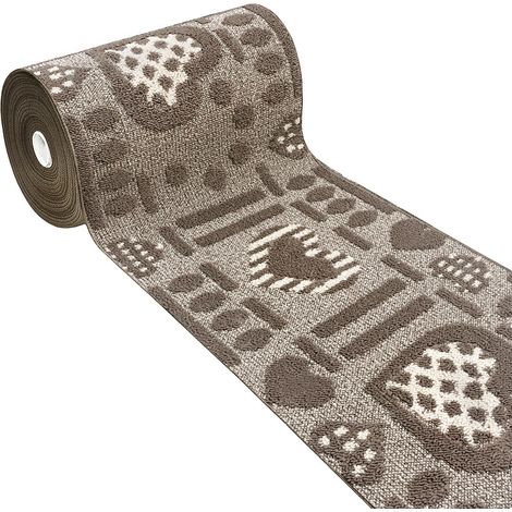 Passatoia Al Metro H57 Cm Su Misura Tappeto Cucina 3D Cuori Ingresso Casa 100% Made In Italy - Beige (1/4)