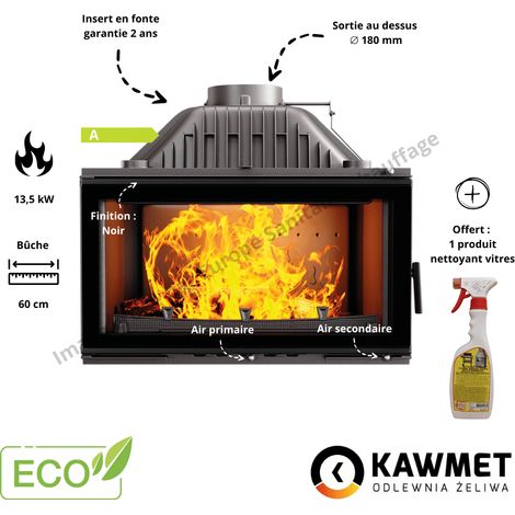 Insert à bois fonte W16 13,5 KW Black KAWMET (1/5)