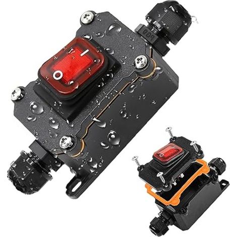 Irovami Interrupteur bascule étanche IP67 – 12V, 20A, LED rouge, bateau/camping-car (1/5)