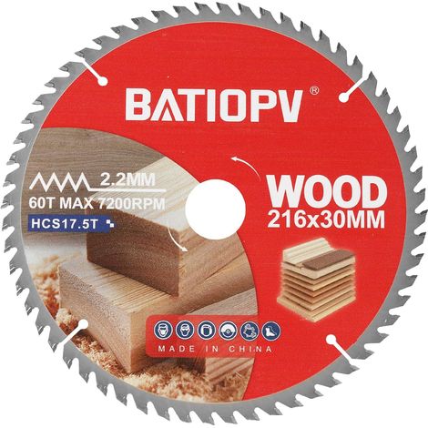 Circular Saw Blade 216 x 30 mm (60 Teeth) for Wood, Particleboard, Plywood, Hardwood etc. Compatible with Dewalt Makita Bosch (1/5)