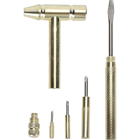Mini marteau multifonctionnel 6 en 1, outil de réparation combiné avec fonction clé à tournevis pour l'entretien électronique (1/5)