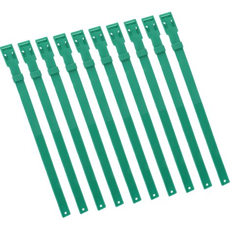 Lot de 10 colliers en PU de 58 cm (23 pouces) réglables pour animaux de ferme (vaches, chevaux, moutons), vert (1/5)