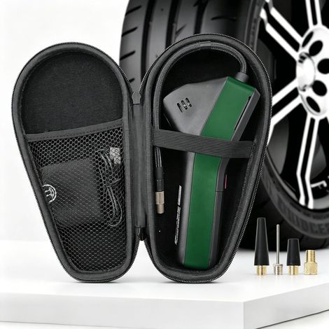 Housse de Protection Compatible avec Pompe à Vélo Bosch, Sac Rigide Portable Compatible avec Mini Compresseur EasyPump, Sac de Protection avec Poignée Portable et Soupape de Pompe à Air, Noir (1/5)