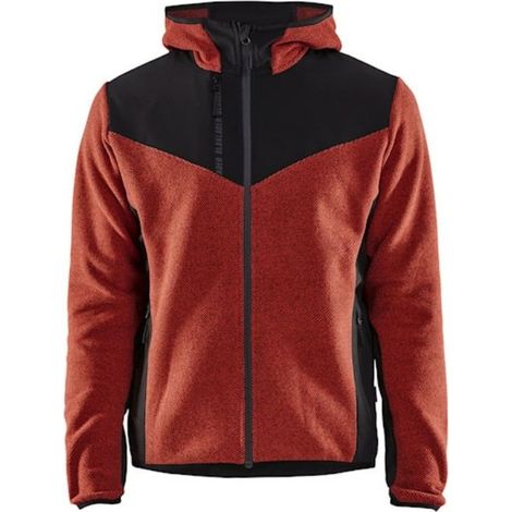 Veste de travail tricotée avec softshell 5940 - Rouge brique/Noir XXXL (1/4)