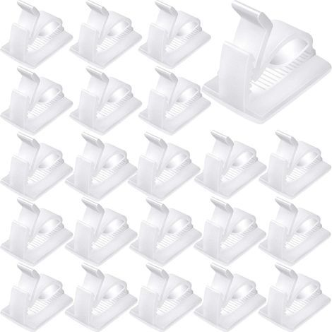120 Stück Outdoor-Kabelclips, selbstklebende Kabelmanagement-Clips, Drahtclips, Drahthalter, Kabelhaken-Organizer zum Aufhängen von Lichterketten, Weihnachtsbeleuchtung und mehr (M, Weiß) (1/5)