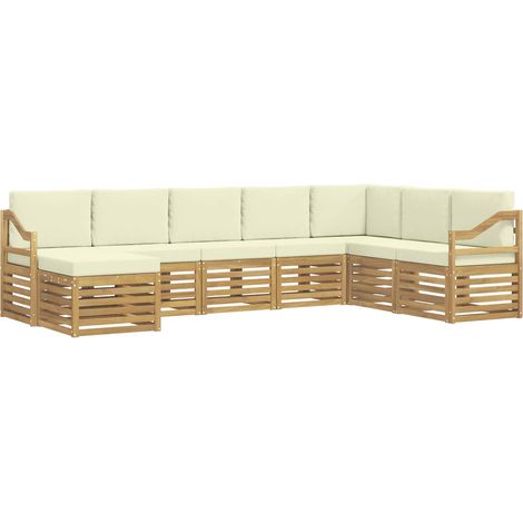 Ensemble de canapés d'extérieur 8 pc Blanc et crème Polyester vidaXL
