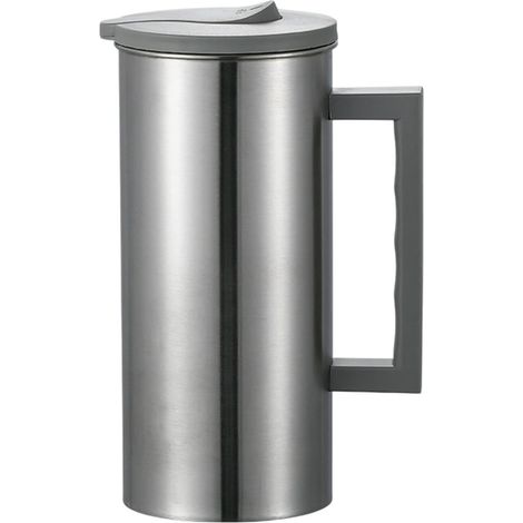 1 Pichet Acier Inoxydable, Capacité 1,8 L, Design Robuste Gris, Pour Maison, Bureau, Camping (1/5)