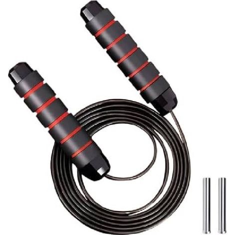 Cuerda para saltar con barra de peso - Cuerda deportiva - Cuerda para saltar para adultos - Cuerda para saltar para boxeo - Perfecta para saltar - Apta para adultos - Longitud fácilmente ajustable (1/5)