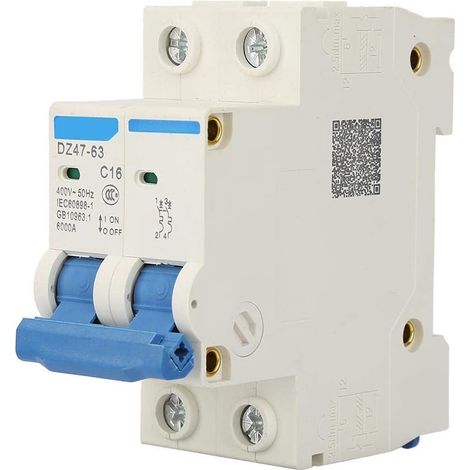 Leistungsschalter, Miniatur-Leistungsschalter DZ47-63 Miniatur-Leistungsschalter 2P AC-Leistungsschalter 400 V 6 A AC-Leistungsschalter 20.000 (16 A)