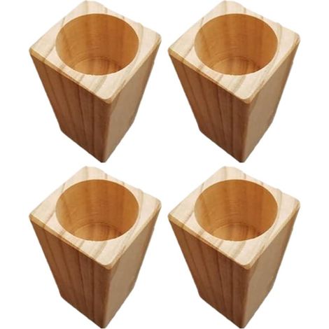 Set di 4 posti di letto in Legno, cavi di estensione, Piede Tavolo Stabile di 10 cm con Foro Tondo da incasso a 5 cm di diametro, seggiolini Mobili multifunzionali per Letti, Tavoli, sedie e c (1/5)