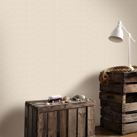 Papier peint intissé uni beige 1005 x 52cm – Résistant à la lumière – Application directe sur mur – Entretien facile avec éponge humide – Superfresco Easy