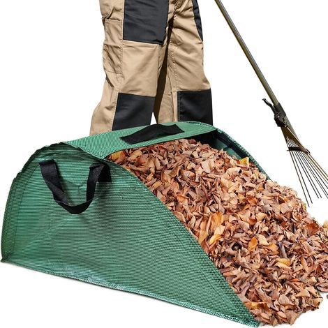 Laubfangsack mit Auswurfschacht, tragbare Laubsäcke, wiederverwendbare Laubsäcke, faltbare und wiederverwendbare Gartensäcke (1/5)
