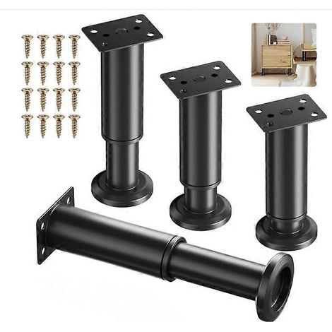 4-teiliges Set verstellbarer Möbelfüße, höhenverstellbar von 12 cm bis 18 cm, geeignet für Badezimmermöbel, Tische und Sofas (1/4)