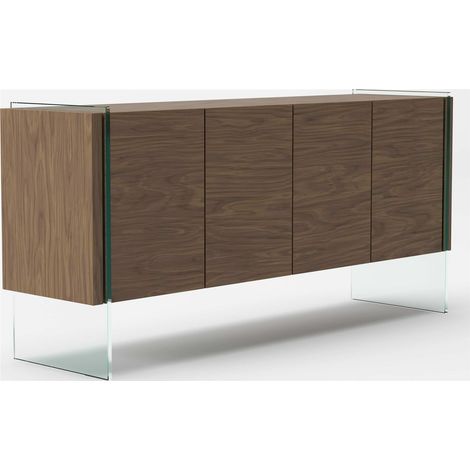 Buffet bois noyer côtés en verre trempé - Noyer (1/5)