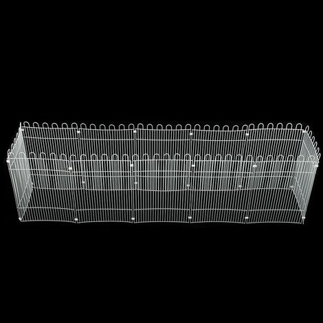 Grand enclos grillagé en fer peint (12 pièces) avec 27 boucles en plastique pour hamster, hérisson, cochon d'Inde et lapin. (1/5)