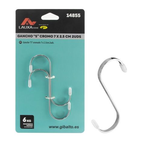 Lauxa Home Chrom-S-Haken, 2 Stück, 7 x 2,5 cm, 6 kg Tragkraft (1/5)
