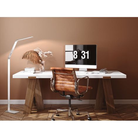 LED Stehleuchte GERI Silber, dimmbar & Lichtfarbe wählbar, Höhe 133cm (1/5)