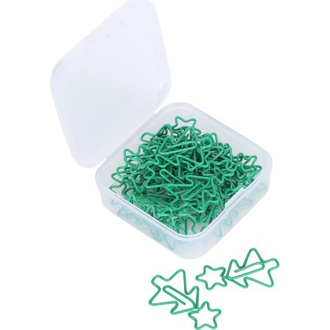 30 lustige Büroklammern in Form von fünfzackigen Sternen und Weihnachtsbäumen, perfekt als Lesezeichen für Planer. (1/5)