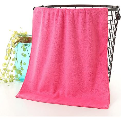 Serviette En Microfibre - Absorbante Rapide Séchage - Pour Cheveux Corps Douche Piscine Spa - 1 Pièce Rose (1/3)