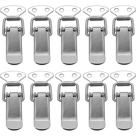Loquet à Ressort - Inox - 10Pcs - Durable - Argent - Facile à utiliser (1/4)