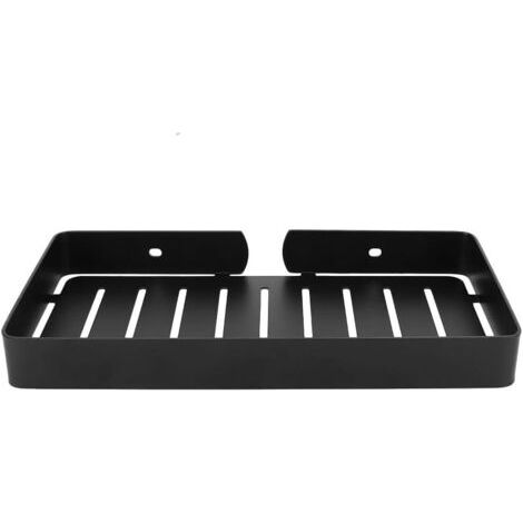 Étagère de salle de bain porte - savon support mural en acier inoxydable pour support de drain, support de rangement pour panier pour organisateur de salle de bain(noir) (1/5)