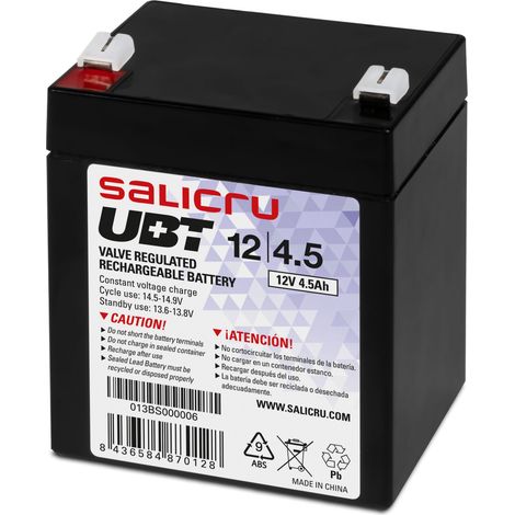 Batería Salicru UBT 12/4,5 compatible con SAI Salicru según especificaciones