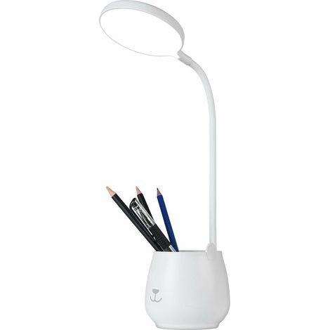 Lampe de Bureau de Porte-stylo, Tactile Lampe de Bureau à LED Dimmable avec 3 Modes D'éclairage Lampe de Chevet Enfant Sans Fil USB pour Apprendre Lire Lefou (1/5)