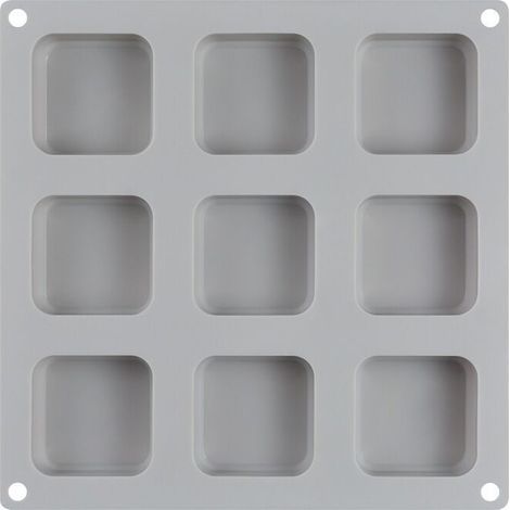 Moule en silicone en deux pièces, moule à savon, moule en silicone rectangulaire bricolage pour la cuisson de gâteaux, biscuits au chocolat, glaçons faits maison (gris) - 23,5 x 21,2 x 2,5 cm