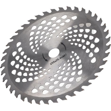 Lame de scie pour débroussailleuse, tondeuse à gazon, coupe-bordures, disque de coupe 40 dents, 255 x 25,4 mm (1/5)