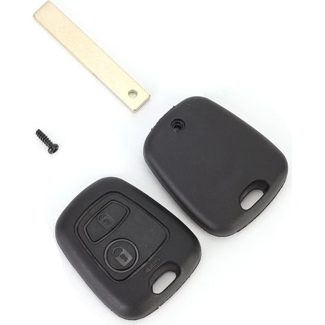 Coque Coffret Clé Voiture 2 Boutons Remplacement Accessoire Compatible Peugeot 107 207 307 407 D05 (1/3)