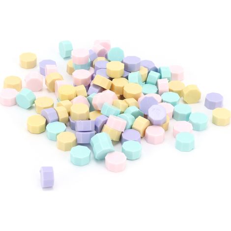 Lot 100 perles de cire à cacheter octogonales, kit DIY sceau, particules de cire pour artisanat (1/5)