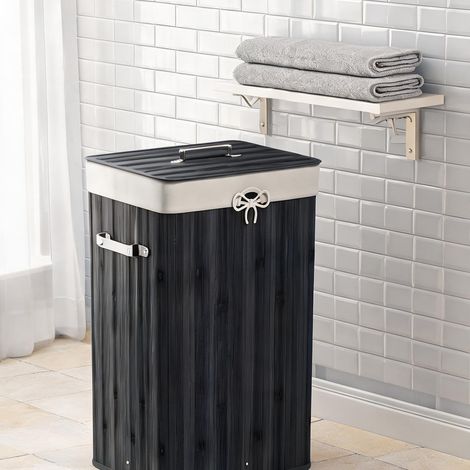 Accessoire de nettoyage schwarz en bambus 40 x 30 x 60 cm (1/5)