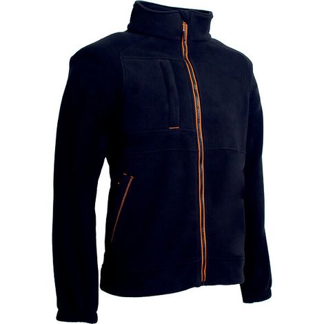 Veste - KOALA - Polaire 100% PES recyclé - 350g/m2 - Noir/Citrouille taille S - Coverguard