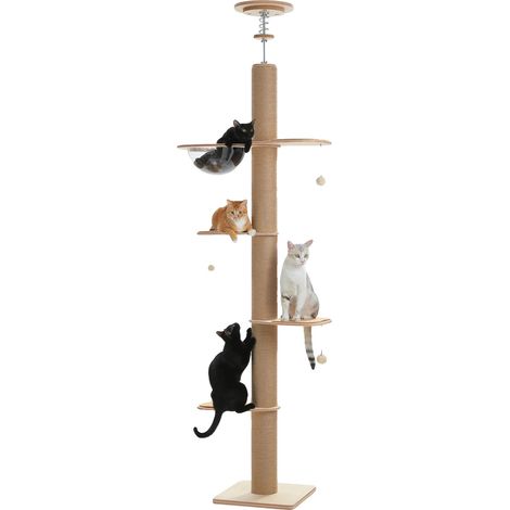 Árbol para gatos, altura ajustable, diseño de 5 niveles, AMT0319BG, L (1/2)