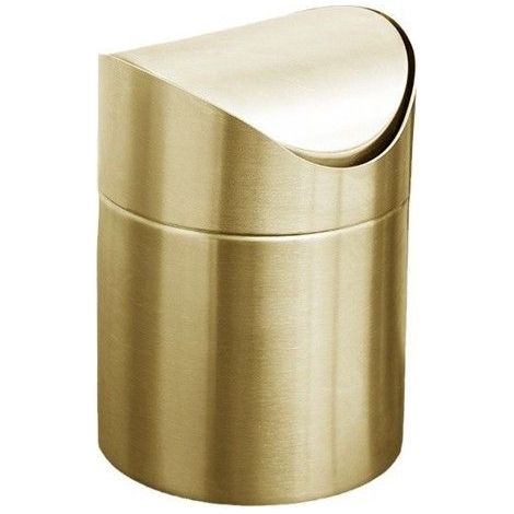 Poubelle de bureau en acier inoxydable 304 anti-empreintes digitales compacte et peu encombrante Mini poubelle de comptoir pour (1/5)