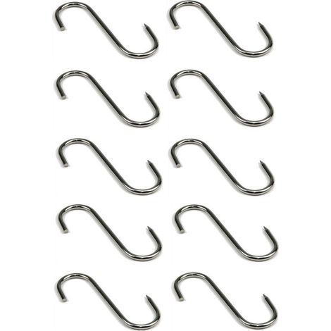 GANCIO ø mm.4x100 10 PZ INOX ALIMENTI MACELLAIO PROSCIUTTI INSACCATI FERR 85472 (1/2)