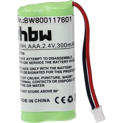 vhbw Akku Ersatz für Dentsply GP50NH4SMXZ für Medizintechnik (300 mAh, 2,4 V, NiMH)