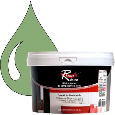 Peinture Résine 0.5L - RAL 6021 - Vert pâle - Brillant - Multi-supports (Faïence, Carrelage) (1/4)