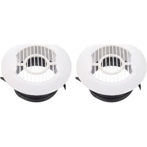 BUNTHAUS Grille de ventilation ronde de 75 mm, lot de 2 grilles de ventilation de plafond en ABS avec diffuseur intégré pour salle de bain, cuisine, salon