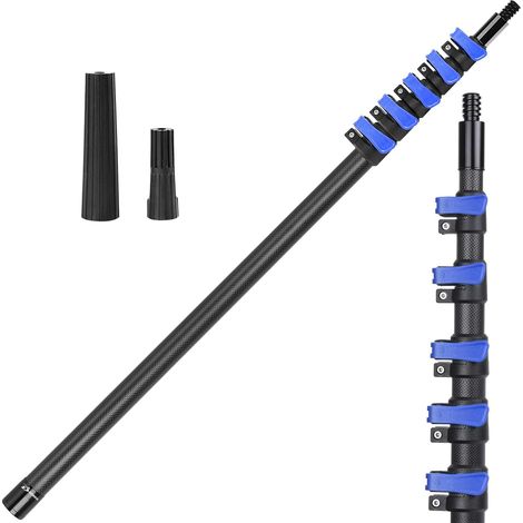 24ft Carbon Fiber Telescopic Rod with Universal Threaded Head, Carbon Fiber Telescopic Pole, Extension Rods for Cleaning, Paint Rollers, Cleaning