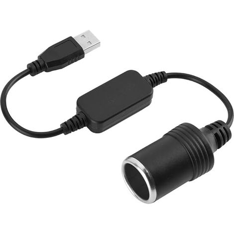 Cordon Allume Cigare Femelle, Port USB pour Allume-Cigare de Voiture 12V, Cordon D'adaptateur Convertisseur Femelle (1/5)