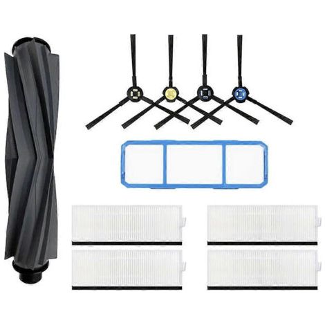 BARKBUSTERS Pièces détachées et accessoires pour aspirateur robot Silvercrest SSRA1 : brosse rotative en silicone, brosse latérale, filtre HEPA (1/5)