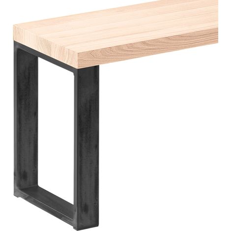 LAMO Manufaktur Sitzbank Esszimmer Holzbank 30x80x47 cm, Möbelfüße Simple Rohstahl mit Klarlack / Roh, LSB-01-A-001-80-0000S