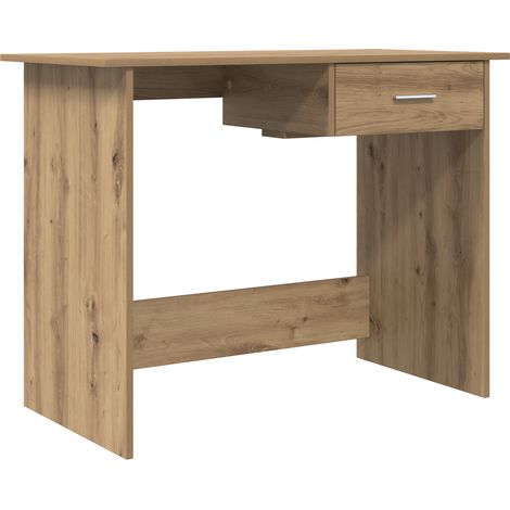 Bureau Table de travail Table d'écriture Chêne artisanal 100 x 50 x 76 cm Bois d'ingénierie (1/5)